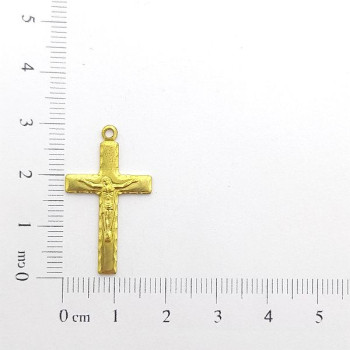 AC LATÃO CRUZ M CRISTO BORDA DIAMANTADA 1 ARG