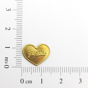 AC LATÃO CORAÇÃO LISO GRATIDÃO S/ ARG