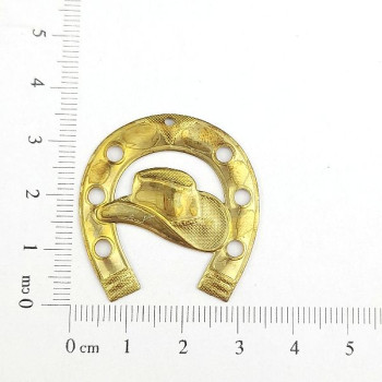 AC LATÃO FERRADURA G CHAPÉU COWBOY 1 FURO