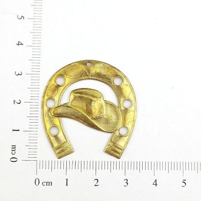 AC LATÃO FERRADURA G CHAPÉU COWBOY 1 FURO