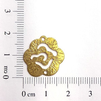 AC LATÃO FLOR TXT VZD 2 FUROS