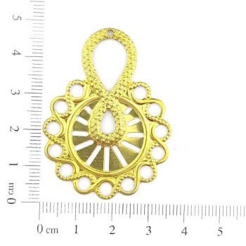 AC LATÃO GOTA COM REDONDOS TXT 1 FURO