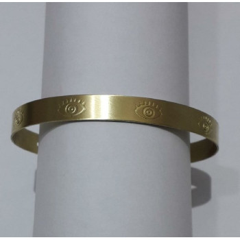 AC LATÃO BRACELETE OLHO GREGO 2 FUROS