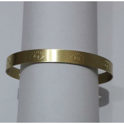 AC LATÃO BRACELETE OLHO GREGO 2 FUROS