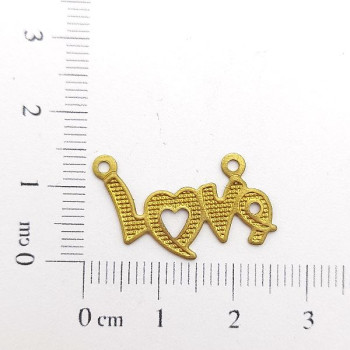 AC LATÃO ESCRITA LOVE PONTILHADOS 2 ARG