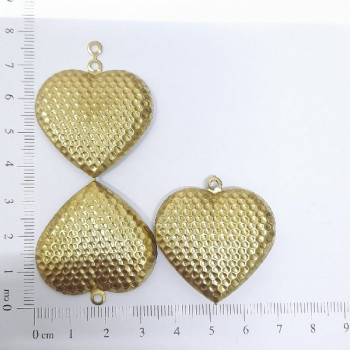 AC LATÃO CORAÇÃO 35MM DUPLO MARTELADO 1 ARG