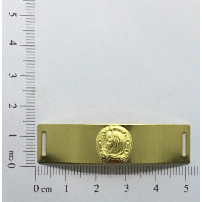 AC LATÃO PLACA PULS FERRADURA CAVALO 2 FUROS