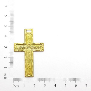 AC LATÃO CRUZ G QUADRADA MADEIRA 1 FURO