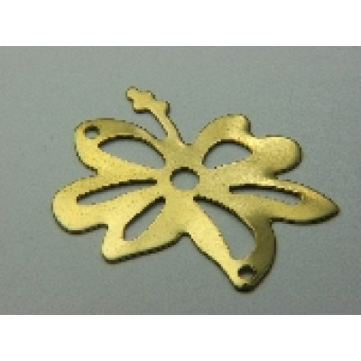 AC LATÃO FLOR PRAIA LISA 2 FUROS