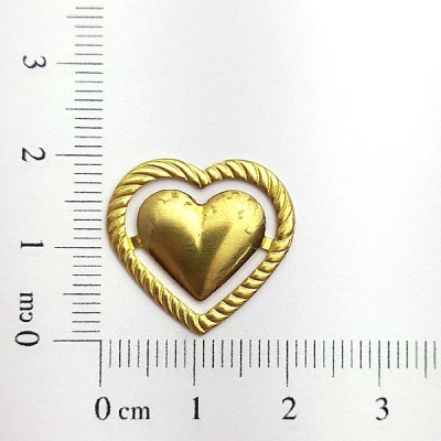 AC LATÃO CORAÇÃO G LISO BORDA VZD S/ ARG