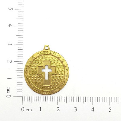 AC LATÃO REDONDO SALMOS 23:1 CRUZ VZD 1 ARG