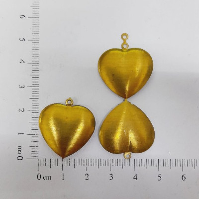 AC LATÃO CORAÇÃO G CHEIO LISO DUPLO