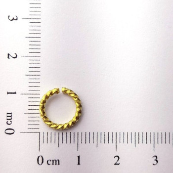 AC LATÃO ARGOLINHA DIAMANTADA 10MM