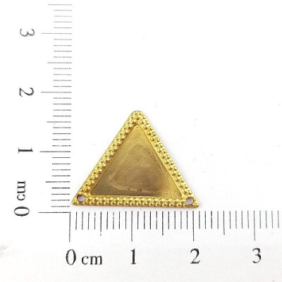AC LATÃO TRIANGULO CHEIO BORDA 2 FUROS
