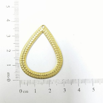 AC LATÃO GOTA G VZD TXT LINHA DUPLA 1 FURO