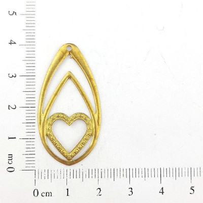 AC LATÃO GOTA DUPLA CORAÇÃO VZD 1 FURO