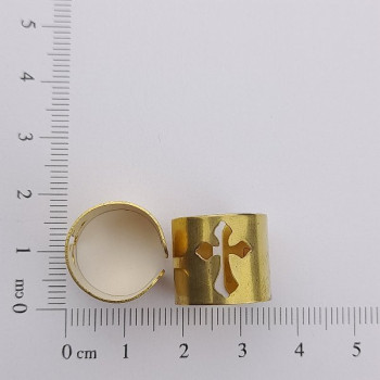 AC LATÃO ANEL FALANGE REGULAVEL CRUZ VZD