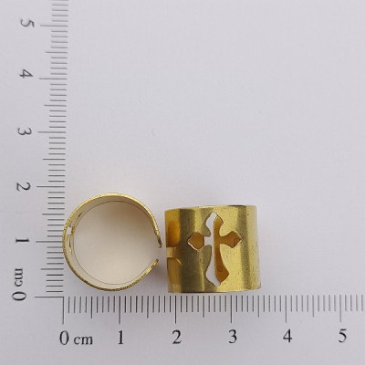 AC LATÃO ANEL FALANGE REGULAVEL CRUZ VZD