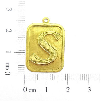 AC LATÃO PLACA LISA LETRA S 1 ARG