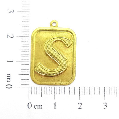 AC LATÃO PLACA LISA LETRA S 1 ARG