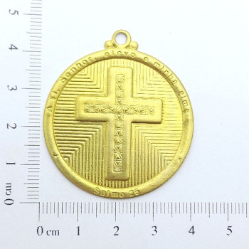 AC LATÃO MEDALHA G CRUZ SALMOS 26 CHEIO 1 ARG