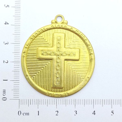 AC LATÃO MEDALHA G CRUZ SALMOS 26 CHEIO 1 ARG