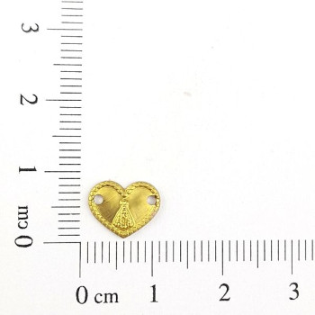 AC LATÃO CORAÇÃO P NSS SRA APARECIDA 2 FUROS