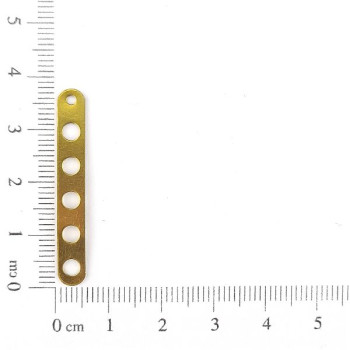 AC LATÃO PALITO LISO 5 FUROS 3MM 1 FURO