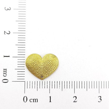 AC LATÃO CORAÇÃO M BOLINHAS 1 FURO BAIXO