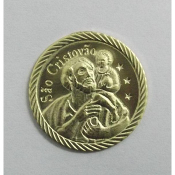 AC LATÃO MEDALHA SÃO CRISTOVÃO S/ ARG