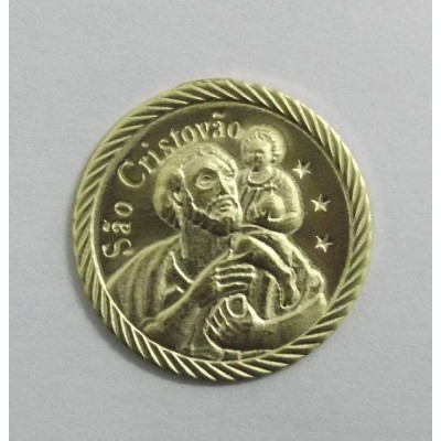 AC LATÃO MEDALHA SÃO CRISTOVÃO S/ ARG