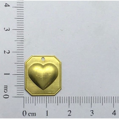 AC LATÃO QUADRADO CORAÇÃO ABL 1 FURO