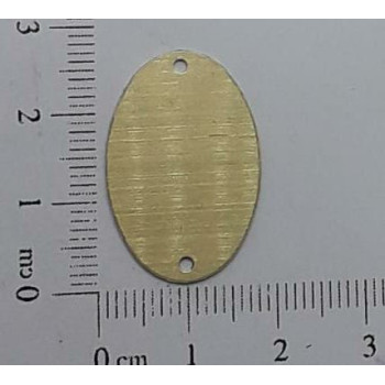 AC LATÃO OVAL M 27MM RETO 2 FUROS