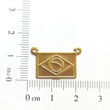 AC LATÃO RETANGULO M BANDEIRA BRASIL 2 ARG