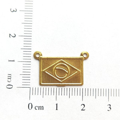 AC LATÃO RETANGULO M BANDEIRA BRASIL 2 ARG