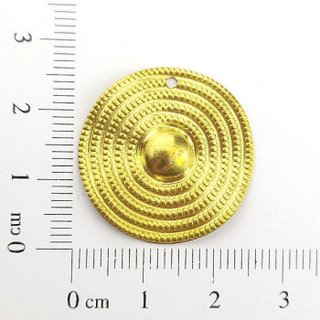 AC LATÃO REDONDO TIRAS DE BOLINHA MEIO LISO 1 FURO