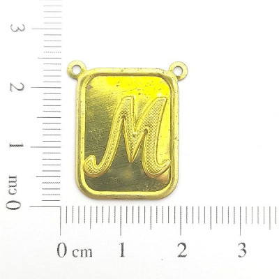 AC LATÃO PLACA LISA LETRA M 2 ARG