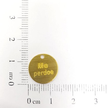 AC LATÃO REDONDO 13MM ME PERDOE 1 FURO