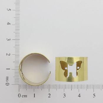 AC LATÃO ANEL REGULAVEL BORBOLETA VZD LISO 2 FUROS