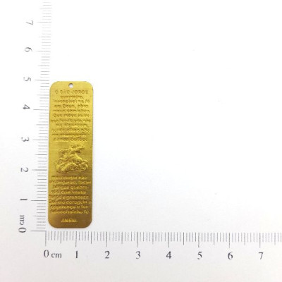 AC LATÃO PLACA ORAÇÃO SÃO JORGE 1 FURO