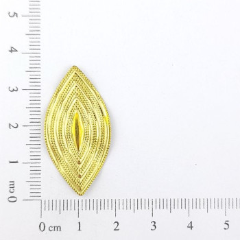 AC LATÃO NAVETE ONDULADA LINHAS BOLINHA S/ FURO