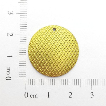 AC LATÃO REDONDO G TXT QUADRADINHO 1 FURO