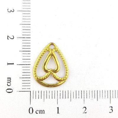 AC LATÃO GOTA VZD CORAÇÃO PONTA CABEÇA 1 FURO