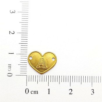 AC LATÃO CORAÇÃO LETRA A 2 FUROS