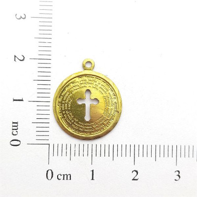 AC LATÃO REDONDO CRUZ MEIO 16,5MM 1 ARG