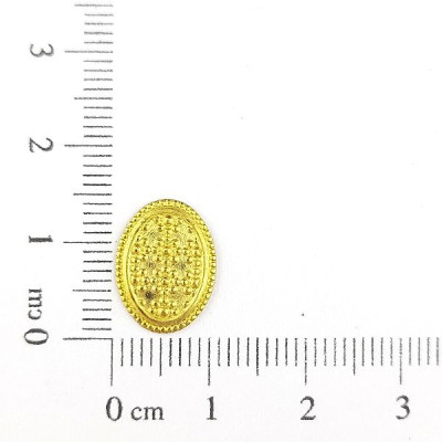 AC LATÃO OVAL TXT FLORES S/ ARG