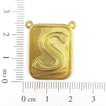 AC LATÃO PLACA LISA LETRA S 2 ARG