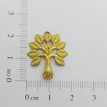 AC LATÃO ÁRVORE FOLHAS TXT 1 FURO