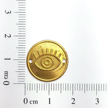 AC LATÃO REDONDO M OLHO GREGO 2 FUROS