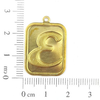 AC LATÃO PLACA LISA LETRA E 1 ARG